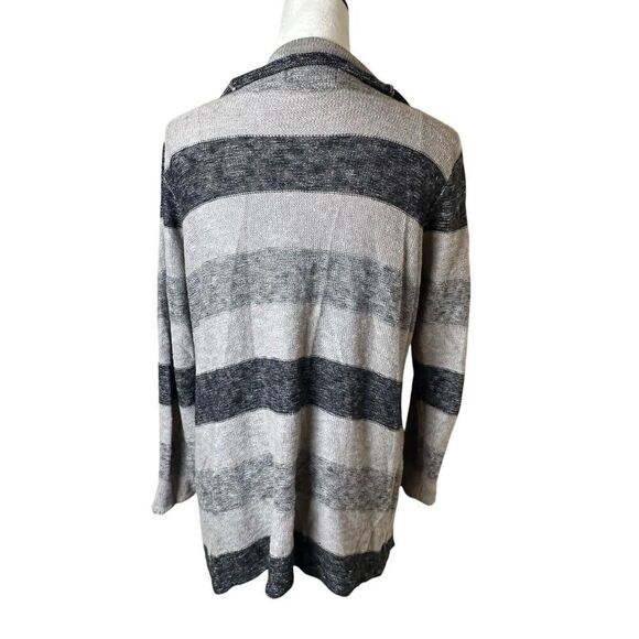 Habitat Linen Cotton Open Front Cardigan Jacket Small | Boho Striped Lagenlook - Picture 3 of 9